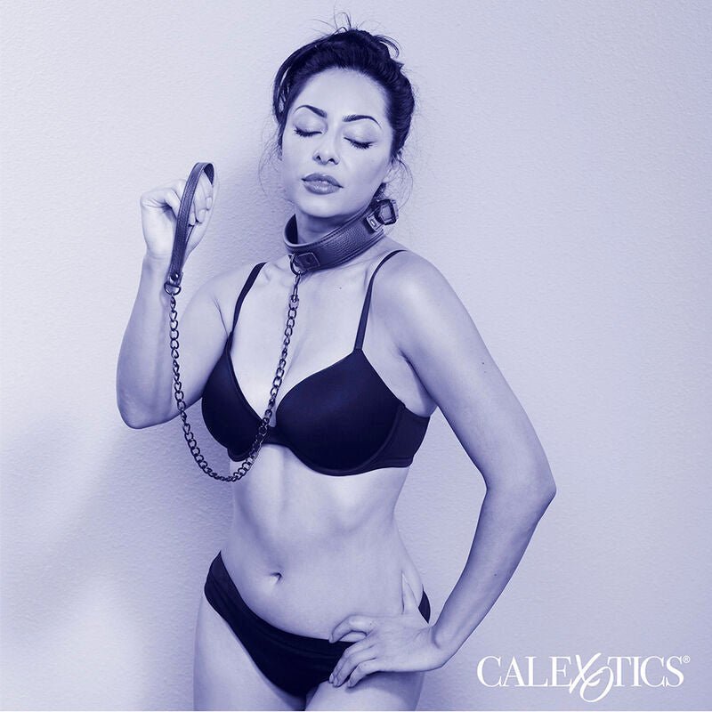 CALEXOTICS - NOCTURNAL COLLARE E GUINZAGLIO IN PELLE REGOLABILE NERO - CALEXOTICS - Intimo per le occasioni speciali | The Game Lingerie