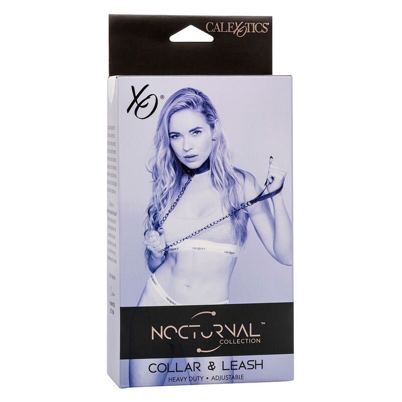 CALEXOTICS - NOCTURNAL COLLARE E GUINZAGLIO IN PELLE REGOLABILE NERO - CALEXOTICS - Intimo per le occasioni speciali | The Game Lingerie