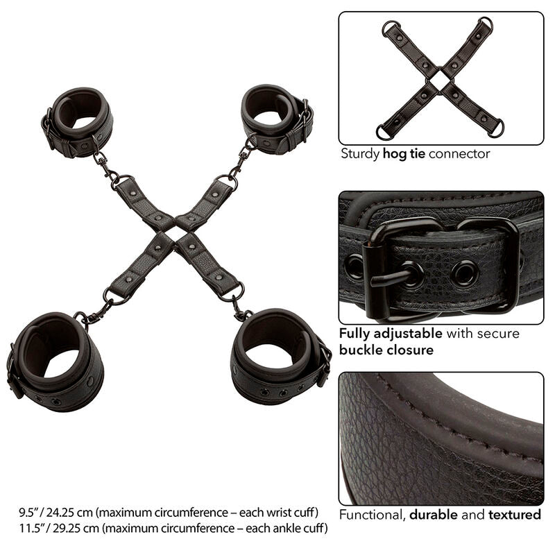 CALEXOTICS - NOCTURNAL CONNETTORE HOG TIE CUERO REGOLABILE NERO - CALEXOTICS - Intimo per le occasioni speciali | The Game Lingerie