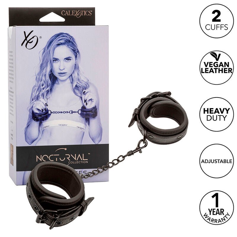 CALEXOTICS - NOCTURNAL MANICHETTE DA POLSO IN PELLE REGOLABILI NERE - CALEXOTICS - Intimo per le occasioni speciali | The Game Lingerie