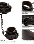 CALEXOTICS - NOCTURNAL MANICHETTE DA POLSO IN PELLE REGOLABILI NERE - CALEXOTICS - Intimo per le occasioni speciali | The Game Lingerie