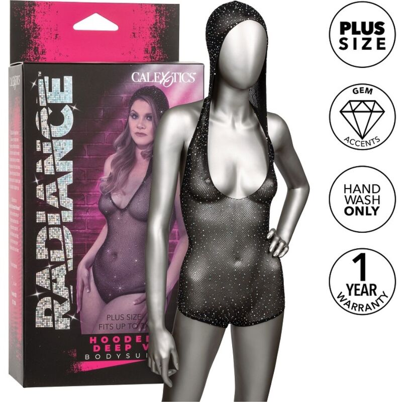 CALEXOTICS - RADIANCE BODY A V PROFONDO CON CAPPUCCIO TAGLIA PLUS - CALEXOTICS - Intimo per le occasioni speciali | The Game Lingerie