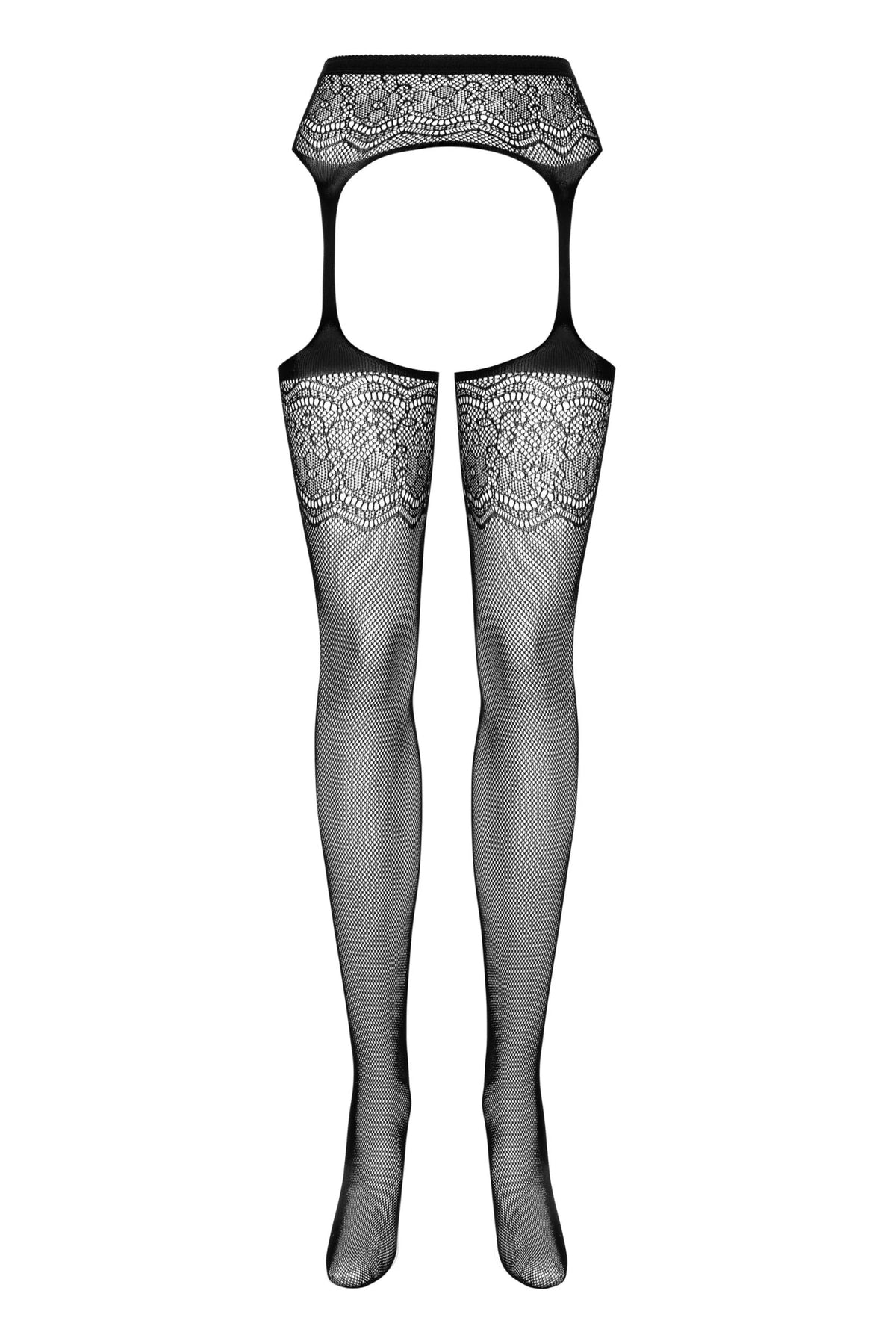 Calze con Cintura Reggicalze Integrate a Rete e Cavallo Aperto S207 | Obsessive 31467 - Obsessive - Intimo per le occasioni speciali | The Game Lingerie