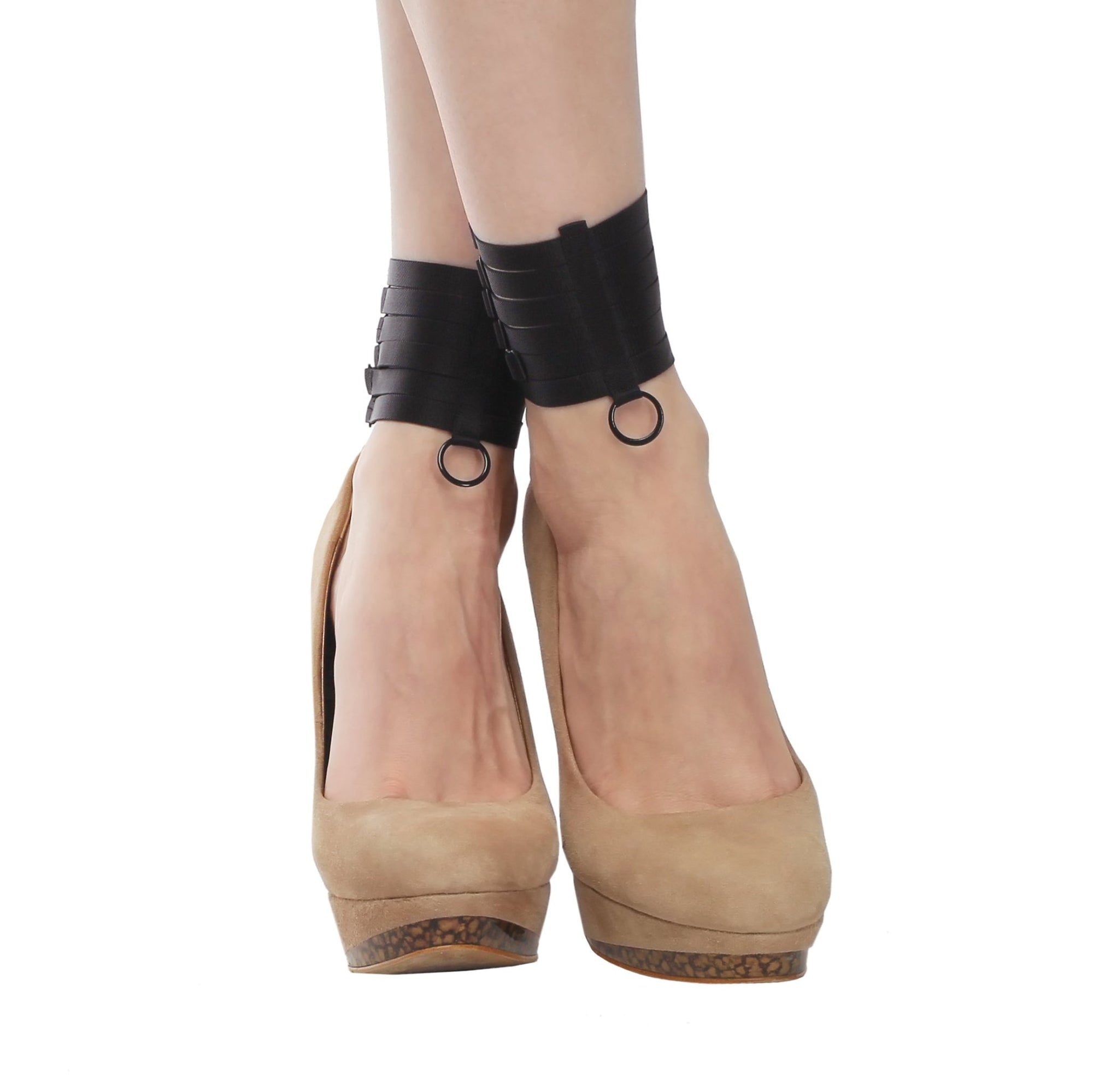 Cavigliere bondage con anello e cursori regolabili - Flash You and Me - The Game Lingerie