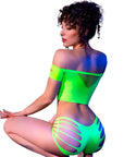 CHILIROSE - CR 4433 TOP E SHORTS VERDE S/M - CHILIROSE SETS - Intimo per le occasioni speciali | The Game Lingerie