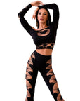 CHILIROSE - CR 4436 TOP E LEGGINS NERO S/L - CHILIROSE SETS - Intimo per le occasioni speciali | The Game Lingerie