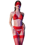 CHILIROSE - CR 4467 SET QUATTRO PEZZI ROSSO L/XL - CHILIROSE SETS - Intimo per le occasioni speciali | The Game Lingerie