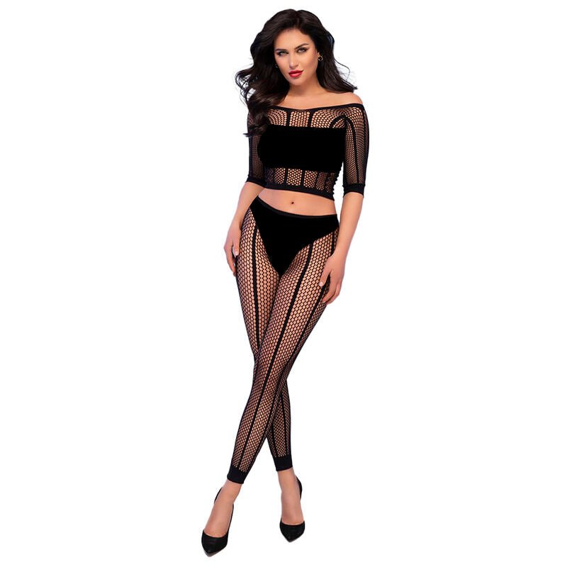 CHILIROSE - CR 4647 TOP E LEGGINS NERO S/M - CHILIROSE SETS - Intimo per le occasioni speciali | The Game Lingerie