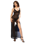 CHILIROSE - CR 4723 BABYDOLL LUNGO E PERIZOMA NERO S - CHILIROSE BABYDOLLS - Intimo per le occasioni speciali | The Game Lingerie
