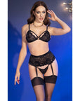 CHILIROSE - CR 4728 SET REGGISENO + PERIZOMA + CALZE NERO XL - CHILIROSE SETS - Intimo per le occasioni speciali | The Game Lingerie