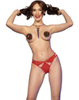 CHILIROSE - CR 4839 SET NATALE COPRI CAPEZZOLI + SLIP ROSSO L/XL - CHILIROSE SETS - Intimo per le occasioni speciali | The Game Lingerie