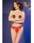 CHILIROSE - CR 4839 SET NATALE COPRI CAPEZZOLI + SLIP ROSSO S/M - CHILIROSE SETS - Intimo per le occasioni speciali | The Game Lingerie