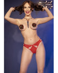 CHILIROSE - CR 4839 SET NATALE COPRI CAPEZZOLI + SLIP ROSSO S/M - CHILIROSE SETS - Intimo per le occasioni speciali | The Game Lingerie