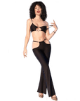 CHILIROSE - CR 4851 SET TOP E LEGGINGS NERI CON ACCESSORI DORATI - CHILIROSE SETS - Intimo per le occasioni speciali | The Game Lingerie