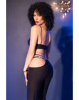 CHILIROSE - CR 4851 SET TOP E LEGGINGS NERI CON ACCESSORI DORATI S - CHILIROSE SETS - Intimo per le occasioni speciali | The Game Lingerie