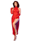 CHILIROSE - CR 4853 ABITO IN PIZZO ROSSO CON GUANTI S/M - CHILIROSE DRESSES - Intimo per le occasioni speciali | The Game Lingerie
