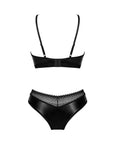 Completo Nero Lucido con Cerniera Frontale e Pizzo Norides | Obsessive 184939 - Obsessive - Intimo per le occasioni speciali | The Game Lingerie