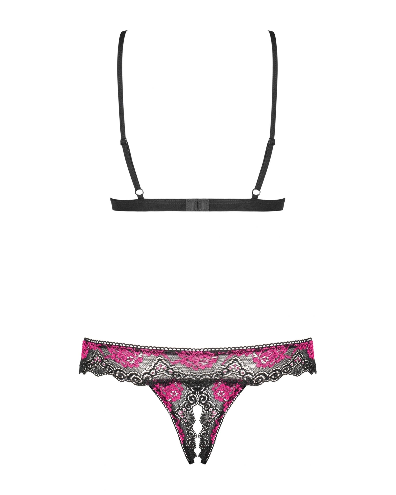 Completo Sexy in Pizzo con Reggiseno e Perizoma Aperti Tulia | Obsessive 147280 - Obsessive - Intimo per le occasioni speciali | The Game Lingerie