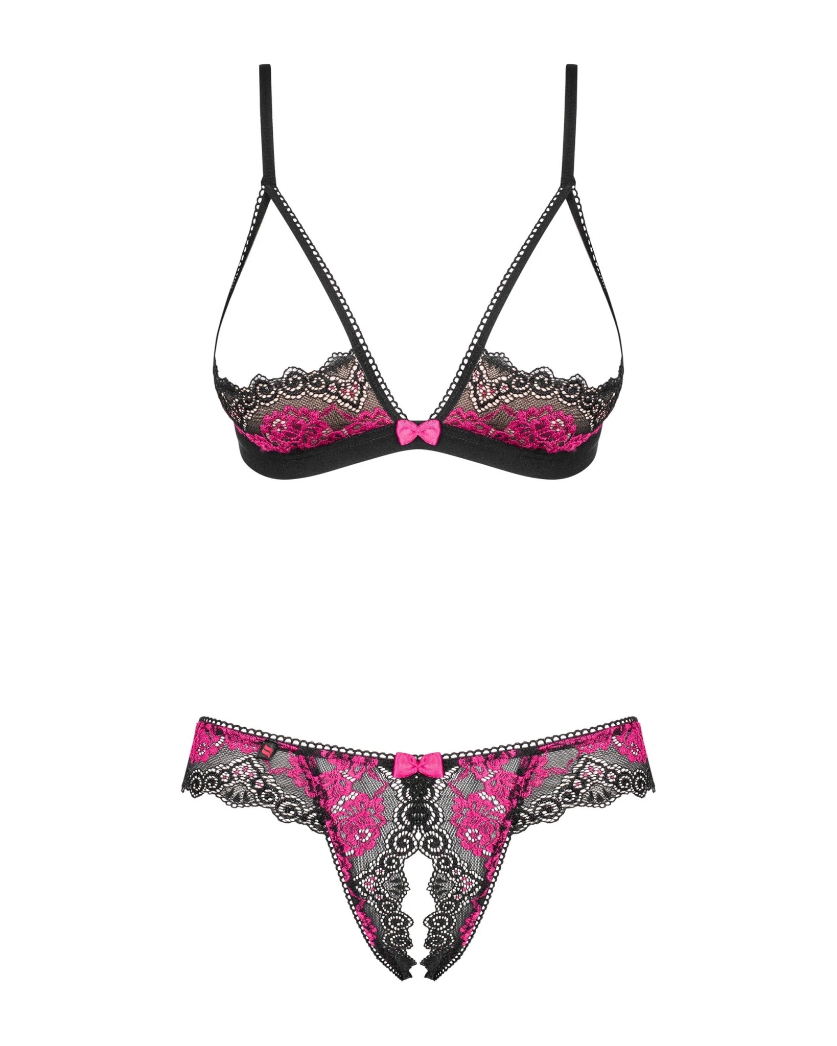 Completo Sexy in Pizzo con Reggiseno e Perizoma Aperti Tulia | Obsessive 147280 - Obsessive - Intimo per le occasioni speciali | The Game Lingerie