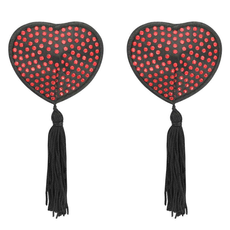 COQUETTE CHIC DESIRE - COPRI CAPEZZOLI CUORE NERO / ROSSO - COQUETTE ACCESSORIES - Intimo per le occasioni speciali | The Game Lingerie