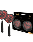 COQUETTE CHIC DESIRE - COPRI CAPEZZOLI CUORE NERO / ROSSO - COQUETTE ACCESSORIES - Intimo per le occasioni speciali | The Game Lingerie