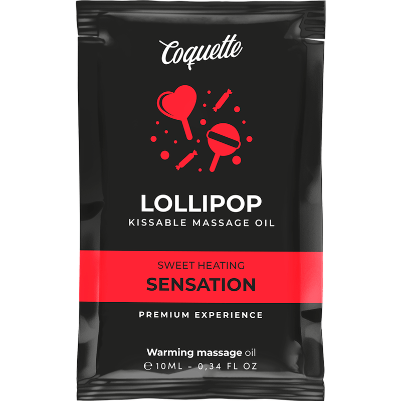 COQUETTE CHIC DESIRE - OLIO DA MASSAGGIO POCKET KISSABLE CON EFFETTO CALORE LOLLIPOP 10 ML - COQUETTE COSMETICS - Intimo per le occasioni speciali | The Game Lingerie