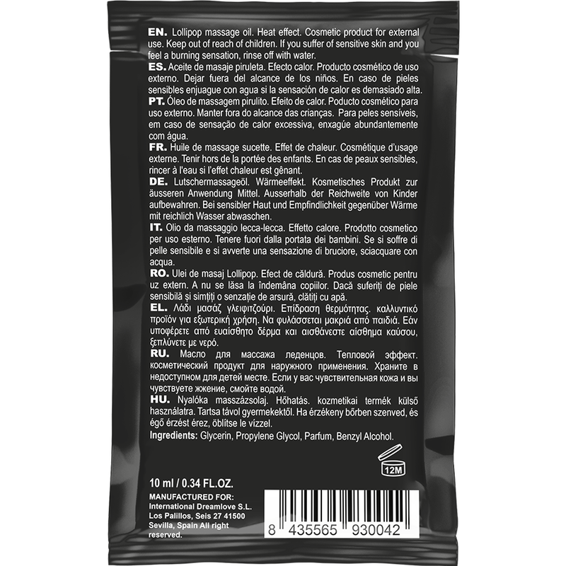 COQUETTE CHIC DESIRE - OLIO DA MASSAGGIO POCKET KISSABLE CON EFFETTO CALORE LOLLIPOP 10 ML - COQUETTE COSMETICS - Intimo per le occasioni speciali | The Game Lingerie