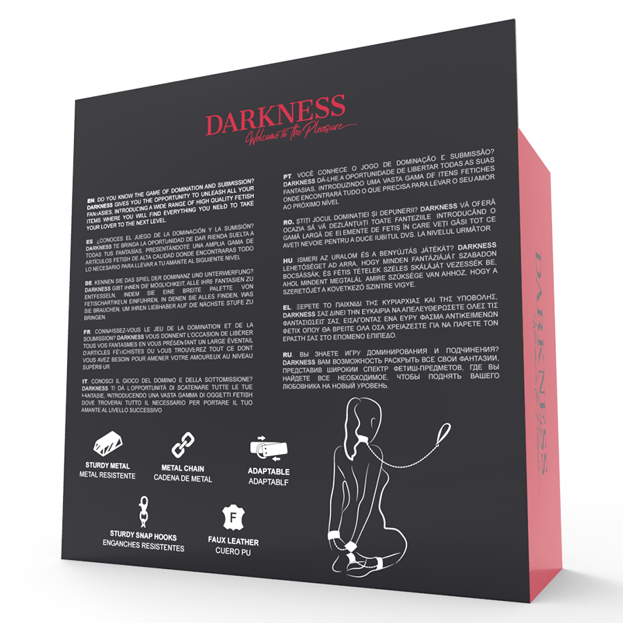 DARKNESS - MANETTE E COLLETTO IN PELLE NERA - DARKNESS - Intimo per le occasioni speciali | The Game Lingerie