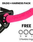 DELTA CLUB - TOYS IMBRACATURA + DONG SILICONE ROSA 23 CM -O- 4.5 CM - DELTACLUB - Intimo per le occasioni speciali | The Game Lingerie