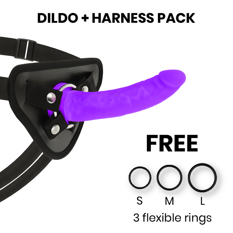 DELTA CLUB - TOYS IMBRACATURA + DONG SILICONE VIOLA 17 CM -O- 3 CM - DELTACLUB - Intimo per le occasioni speciali | The Game Lingerie