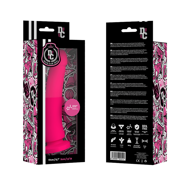 DILDO IN SILICONE MEDICO ROSA 17 CM -O- 3 CM - DELTA CLUB - DELTACLUB - Intimo per le occasioni speciali | The Game Lingerie
