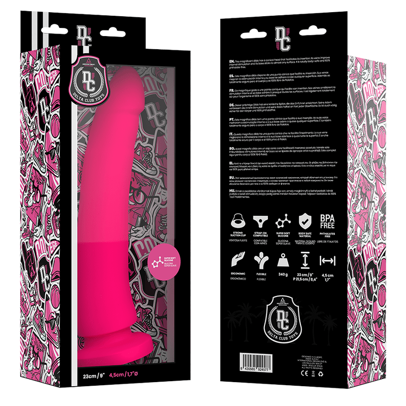 DILDO IN SILICONE MEDICO ROSA 23 CM -O- 4.5 CM - DELTA CLUB - DELTACLUB - Intimo per le occasioni speciali | The Game Lingerie