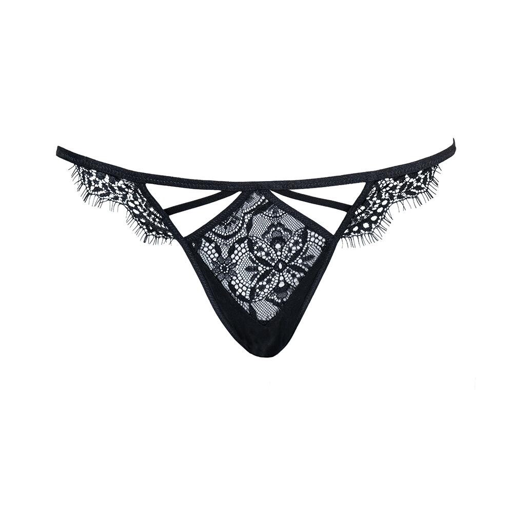 Perizoma "L'insolente" in pizzo nero - The Game Lingerie