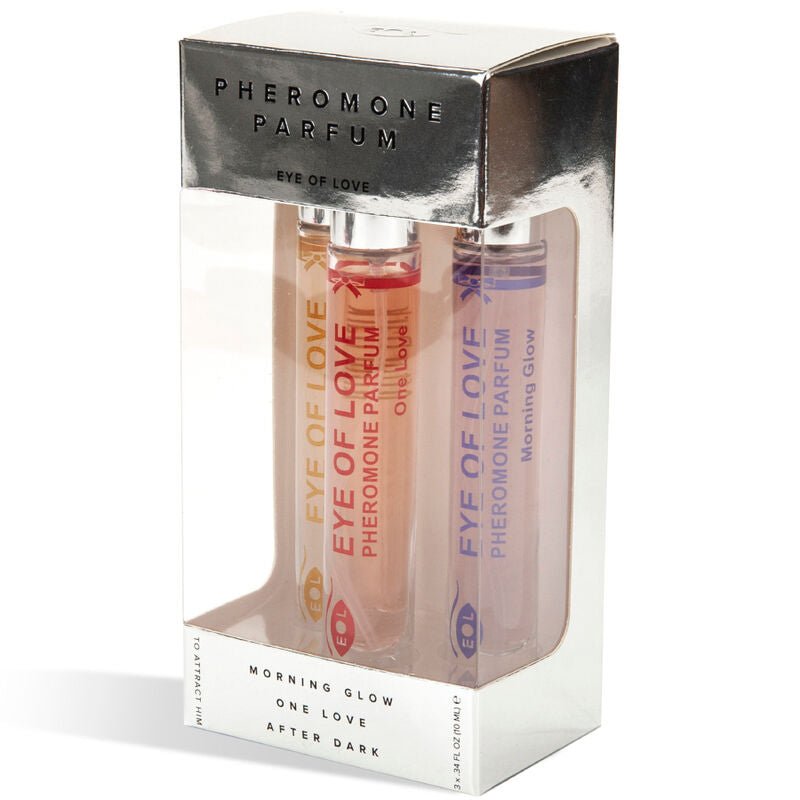 EYE OF LOVE - EOL PHR PARFUM 10 ML SET/3 - MORNING GLOW, ONE LOVE, AFTER DARK - EYE OF LOVE - Intimo per le occasioni speciali | The Game Lingerie