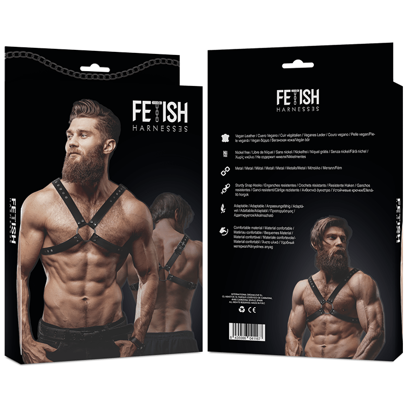 FETISH SUBMISSIVE ATTITUDE - IMBRACATURA IN ECOPELLE CON PETTO INCROCIATO DA UOMO - FETISH SUBMISSIVE ATTITUDE - Intimo per le occasioni speciali | The Game Lingerie