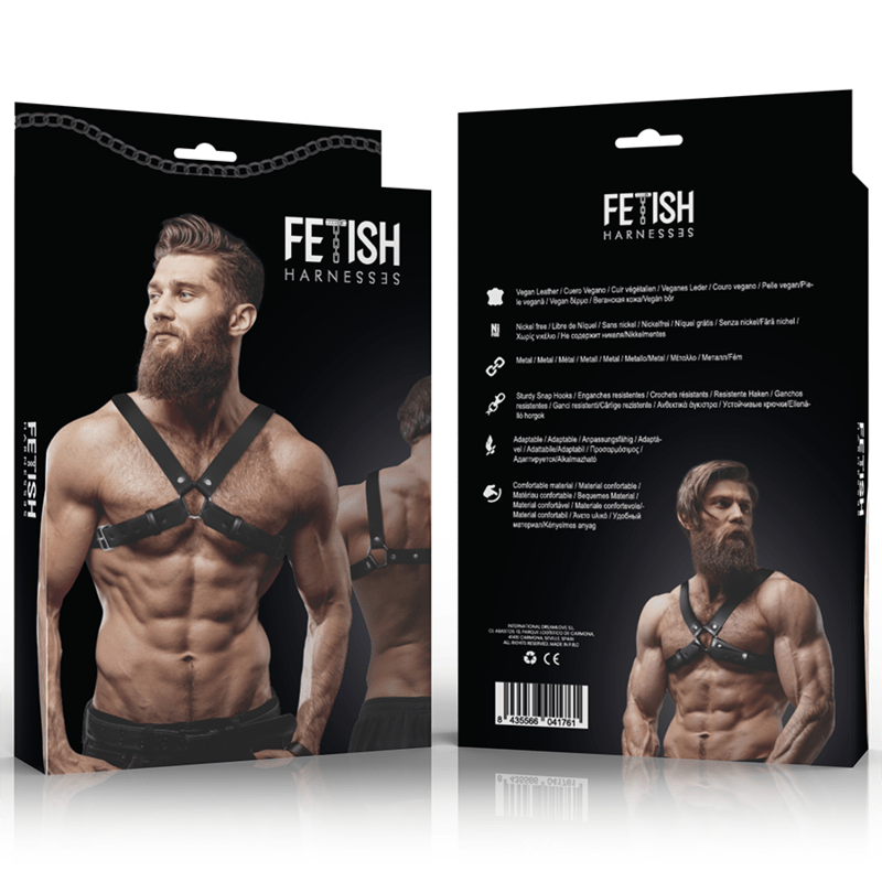 FETISH SUBMISSIVE ATTITUDE - IMBRACATURA REGOLABILE IN ECOPELLE PER UOMO CON INCROCIO PER BULLDOG - FETISH SUBMISSIVE ATTITUDE - Intimo per le occasioni speciali | The Game Lingerie