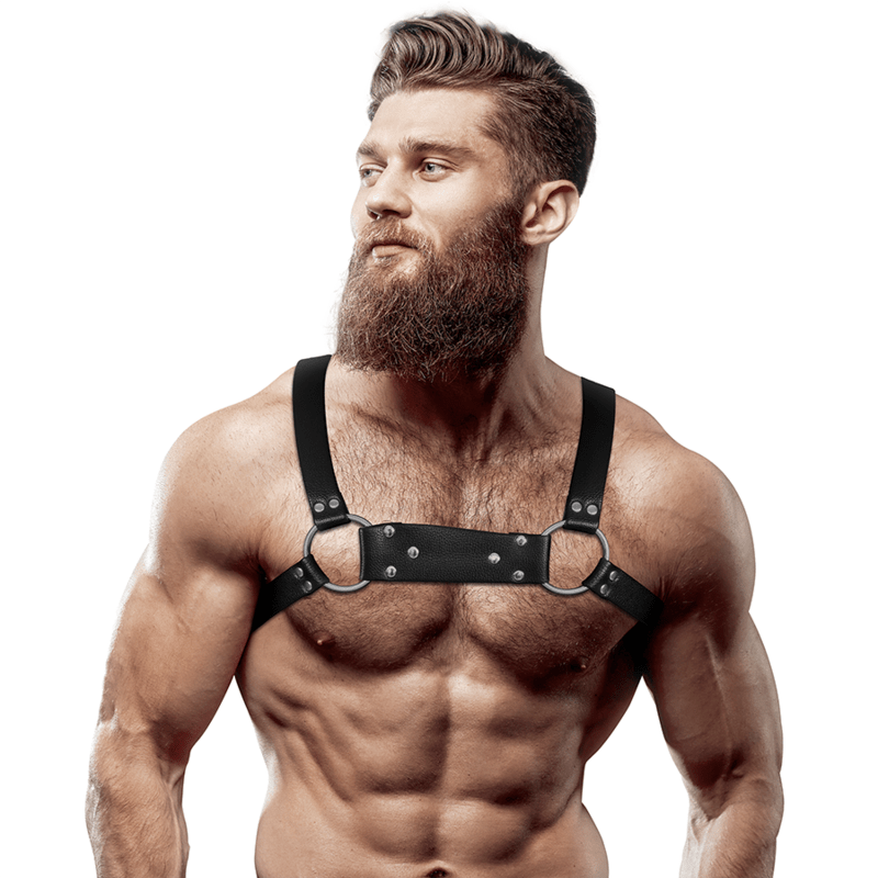 FETISH SUBMISSIVE ATTITUDINE - IMBRACATURA PER IL PETTO IN ECOPELLE DA UOMO PER BULLDOG TAGLIA M/L - FETISH SUBMISSIVE ATTITUDE - Intimo per le occasioni speciali | The Game Lingerie
