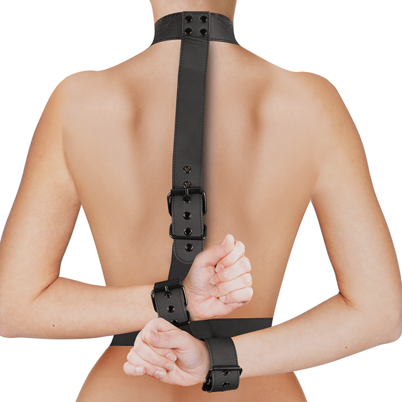FETISH SUBMISSIVE BONDAGE - SET DI CONTENIMENTO DEL CORPO CON COLLETTO E POLSINI - FETISH SUBMISSIVE BONDAGE - Intimo per le occasioni speciali | The Game Lingerie