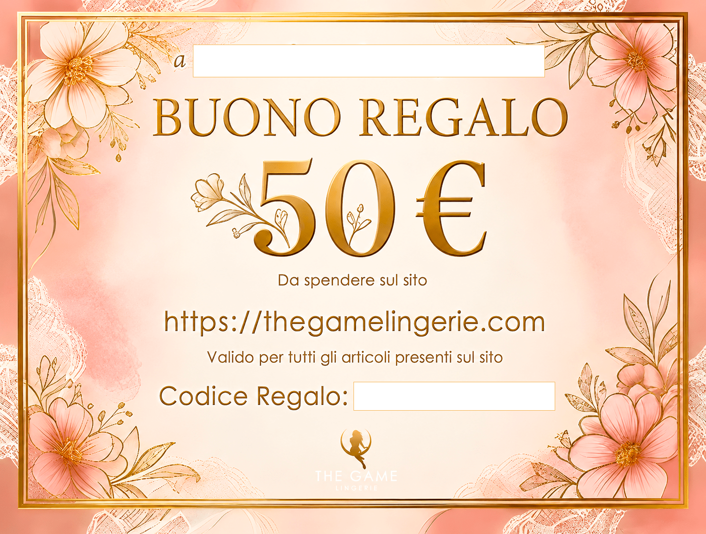 GIFT CARD The Game Lingerie - Intimo per le occasioni speciali | The Game Lingerie - Intimo per le occasioni speciali | The Game Lingerie