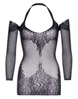 LEG AVENUE - MINI-ROBE EN DENTELLE À COL NU TORSADÉ, TAILLE UNIQUE