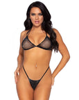 LEG AVENUE - ONE SIZE FIBER MESH BIKINI TOP AND G-STRING