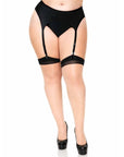 LEG AVENUE - 2-TONE LYCRA SWIMSUIT WITH BACK SEAM AND CUBAN HEEL