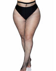 LEG AVENUE - BACK WAIST TIGHTS - BLACK PLUS SIZE
