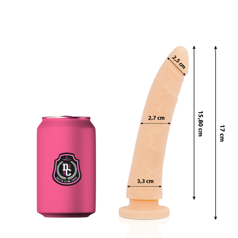 DILDO IN SILICONE MEDICO NATURALE 17 CM -O- 3 CM - DELTA CLUB