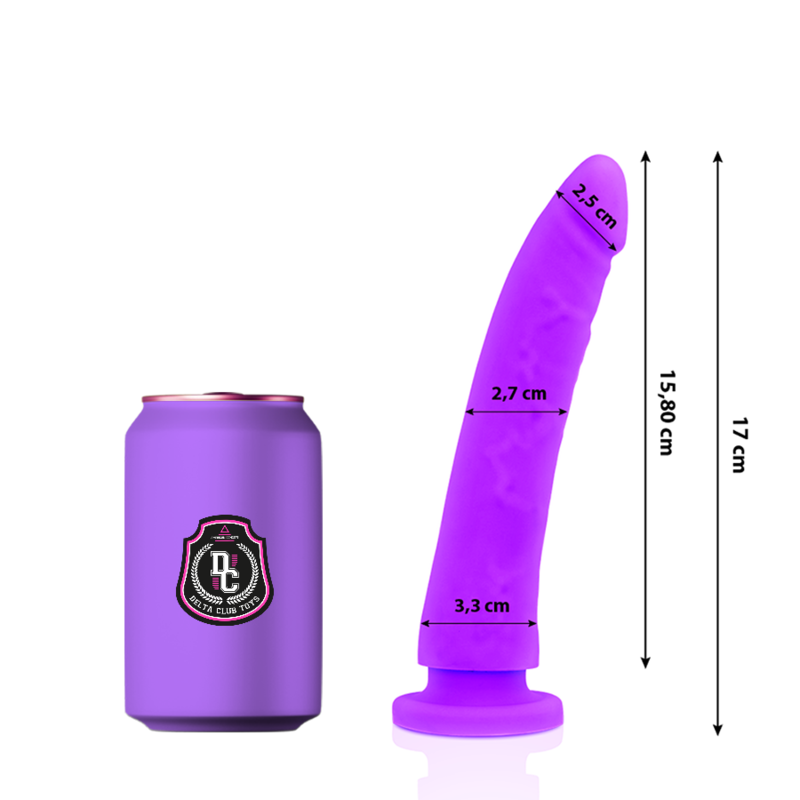 DILDO IN SILICONE MEDICO LILLA 17 CM -O- 3 CM - DELTA CLUB