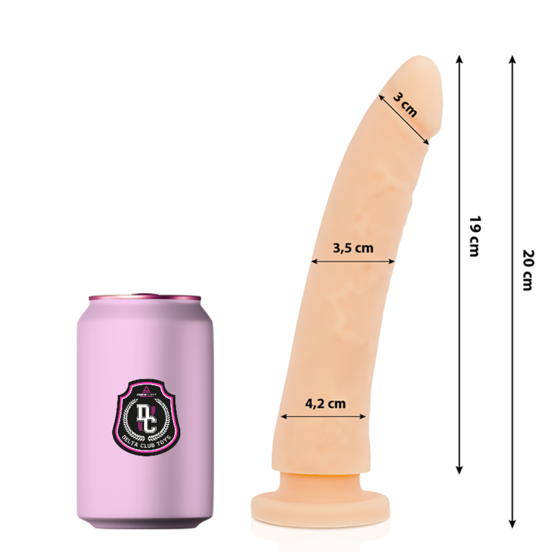 DILDO IN SILICONE MEDICO NATURALE 20 CM -O- 4 CM - DELTA CLUB