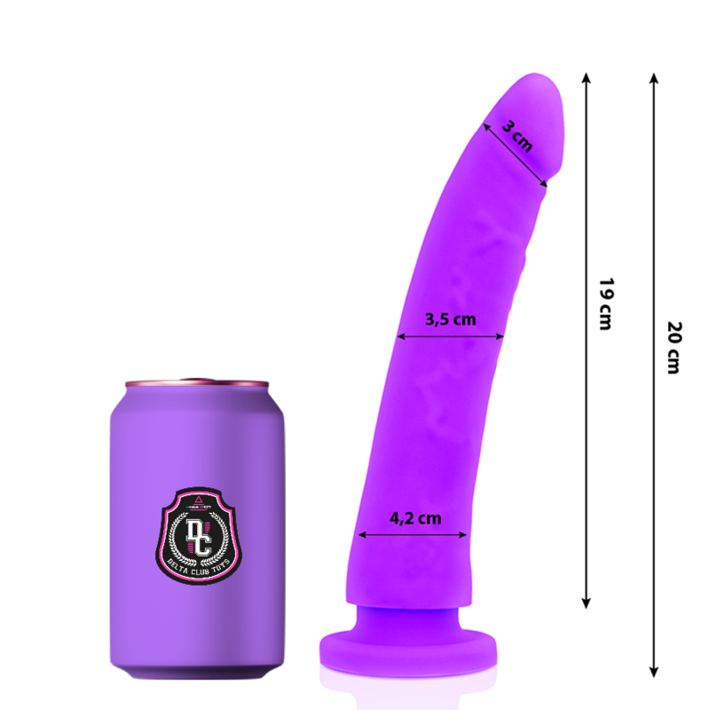 DILDO IN SILICONE MEDICO  LILLA 20 CM -O- 4 CM - DELTA CLUB