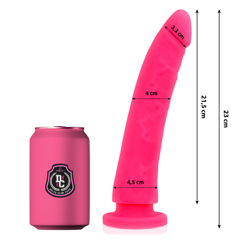 DILDO IN SILICONE MEDICO ROSA 23 CM -O- 4.5 CM - DELTA CLUB