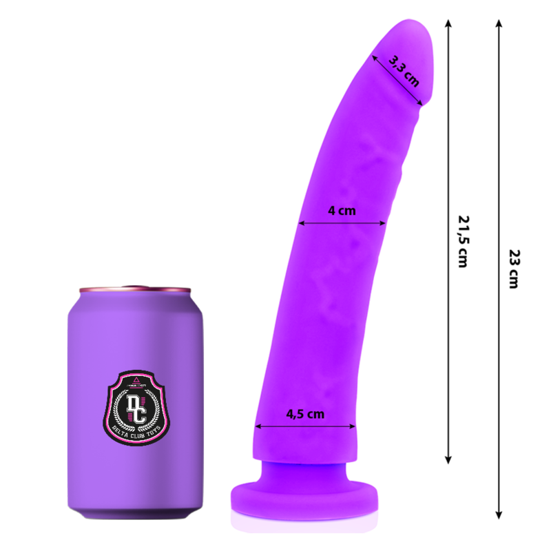 DILDO IN SILICONE MEDICO LILLA 23 CM -O- 4.5 CM - DELTA CLUB