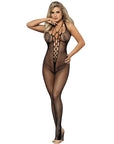 SUBBLIME - 951788 BODYSTOCKING LUNGO A RETE CON SPALLINE SU PETTO E SCHIENA NERO TAGLIA UNICA